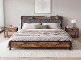 Levede King Bed Frame Industrial Tufted Soft Storage Headboard USB Charge BF1057-K-DG-AU