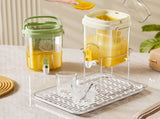 Green Refrigerator Beverage Dispenser with Faucet and Plastic Fruit Filter 3.5L Cold Water Jug V888-ELOSUNG43569