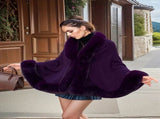 Imitation Mink Collar Knit Shawl Autumn/Winter Retro Cape, Elegant, Versatile, and V1232-FLDMWT002