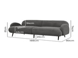 Levede Cloud Sofa 3 Seater Sherpa Fleece Beige SF1008-GY