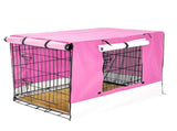 Wire Dog Cage Crate 48in with Tray Cushion Mat PINK Cover Combo V274-PET-WCCVCU48-PK