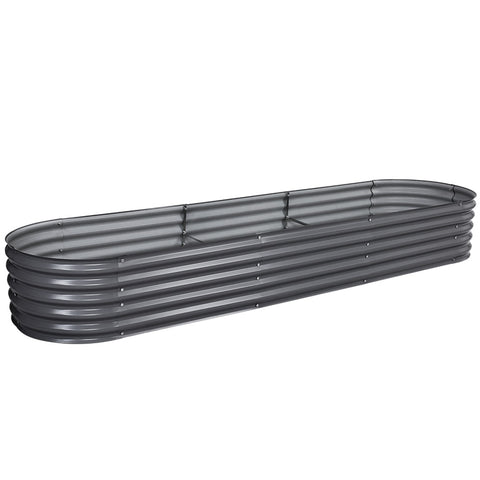 Green Fingers Garden Bed 320X80X42cm Oval Planter Box Raised Container Galvanised GARDEN-OVAL-3208042