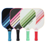 2PCS Pink Striped Fiberglass Pickleball Paddles & 4PCS Balls Set with Black Carry Bag - Shock V888-ELOSUNG49743