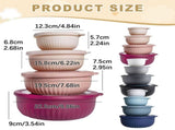 4Pcs Mixing Bowl With Lid Preparation Bowl With Color Cooking And Lid Wide And Deep Plastic Set V1366-AZ2-W-18281