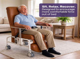 EQUIPMED Deluxe Mobile Geriatric Recliner Day Chair, Adjustable and Removable Meal Tray, Drop Down V219-HELGCHMH6BRA