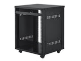 16U AV Rack, 90.7 kg Max Load Capacity, Home Recording Studio Rack with Lockable Caster Wheels, Open V952-LYSJJ16U18YCAXC9D001V0
