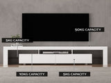 Artiss TV Cabinet Entertainment Unit Stand RGB LED Gloss Furniture 200cm White FURNI-L-LED-GS-TV200-WH-AB