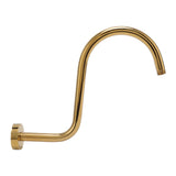 Stainless Steel S Shaped Raised Shower Arm and Flange NPT Brushed Gold Shower Head Extension Arm V1294-YM0626-3112220083711