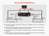 Dual Battery Isolator Kit, 12V 80 Amp, Manual and Automatic VSR Voltage Sensitive Relay with V952-SDCGLJDQTZQSAGQ2K001V9