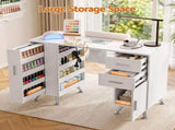 Artiss Manicure Table Nail Desk with Built-in Dust Collector Beauty Salon Station Drawers Shelves FUR-AD-MANICURE-3MOD-WH-AB