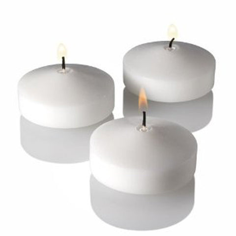 10 Pack of 8cm Ivory Wax Floating Candles - wedding party home event decoration V382-10WHITE8CMFLOAT