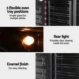 Devanti Electric Built In Wall Oven 80L Convection Grill Ovens Stainless Steel BIO-C-8F-BKSS