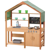 Wooden Mud Kitchen Outdoor Toy Play Kitchen Set for Kids Pretend Playset V952-NJCFTPK40INCI1U56V0