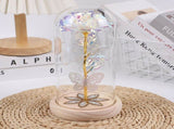 White & Silver Butterfly Flower Lamp - Decorative LED Table Lamp for Home Ambiance V1192-D27