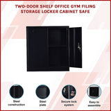 Two-Door Shelf Office Gym Filing Storage Locker Cabinet Safe V63-799167