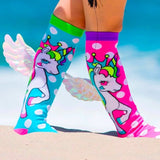 MADMIA Flying Unicorn Toddler Long Knee High Socks - Girl's Pair - Pink/Blue V563-MM050-T