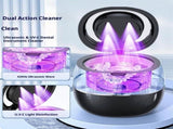 Upgraded Ultrasonic Retainer Cleaner Machine, 45kHz Ultrasonic Dentures Cleaner for Night Guards, V1192-AZ-W-2776