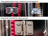 Acrylic Necklace Holder with 24 Hooks Clear Necklace Organizer Dustproof Rotation Jewelry Storage V1294-YM0523-10335043