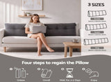 Giselle Headboard Pillow for Sitting in Bed, Upgraded Shredded Foam Reading Wedge Cushion for Lumbar HBP-WAVBTN-COR-GY-K