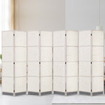 Artiss 8 Panel Room Divider Screen 326x170cm Woven White RD-C-8001-8P-WH