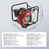 Gasoline Engine Pump, 80 mm, 7HP 265 GPM, 43 m Lift, 7 m Suction, 4-Stroke Gas Powered Trash V952-RYFDJSBYCYC377WQQV0