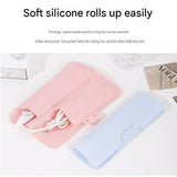 White Cordless Mini Hair Straightener and Blue Curler and Heat Resistant Silicone Storage Mat - 3 V888-ELOSUNG56169-2