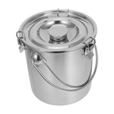 Stainless Steel Sealed Bucket Silver with Handle for Storage V1370-AZ4-15126