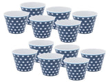 12Pcs Milk Cup AntiScalding Melamine BlueDots Pattern Drinkware Kit for Home Restaurant V1294-YM0901-3118210153111
