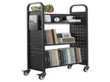 Rolling Library Book Cart, 150 kg Capacity, 77 x 38 x 122 cm Library Cart, Single Sided V-Shaped V952-VXTSGTCHS3307B7MH001V0