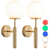 Battery Operated Wall Sconce Set of 2, Wireless Remote Dimmable LED, Gold Fabric Shade V1263-JX-5786