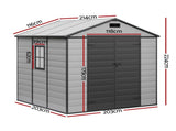 Giantz Garden Shed Sheds Outdoor Storage 2.15x2.14M Tool Workshop House Shelter SHED-GAB-P-7X7-GR-ABC