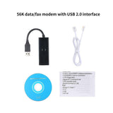 External USB 56K V.92 V.90 Dial Up Fax Modem for Win XP/VISTA7/8/10 V1263-JX-7356