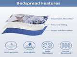 Blue Floral Royale Bedspread Coverlet 3 Piece Set V745-AC080774Q13U