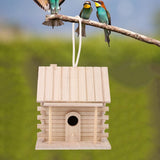 Hanging Wooden Bird Nests House Nesting Box Birdhouse Accessories for Parrots Pets Handicraft V1294-YM0901-3111200119611