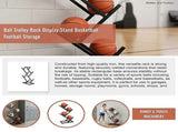 Ball Trolley Rack Display Stand For Basketball Football Storage Heavy Duty Rolling Organiser For V63-920731