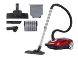 DEVANTI Bagged Vacuum Cleaner Powerful Suction for Carpet Wood Tile Floor VAC-KB-2108-RD