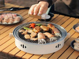Portable mini tabletop barbecue grill, made of stainless steel, includes a grill mesh, designed for V1232-BXSSKL001