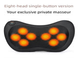Cordless Rechargeable Shiatsu Massage Pillow - 8 Node Deep Kneading Neck & Back Massager with Heat V888-ELOSUNG41764