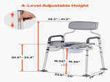 Bedside Commode Chair, 227 kg Capacity, 4-in-1 Portable Toilet and Raised Toilet with Padded V952-WLKBSLRZD500Y4MTK001V0