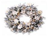 Christabelle Snow-Tipped Snowflocked Tree 61cm Snow Wreath Colonial with Lights 2.74m Garland S CMB-BXS211SN-WG