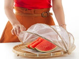 Bamboo Food Serving Tent Natural Handcraft Tray Mesh Food Storage Basket Meal Table Serve Cover V1294-YM0717-10122445