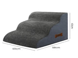 Pawz 3 Steps Pet Stairs Dog Ramp High Density Foam Grey PT1268-3-GY