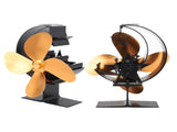 Wood Stove 4 Blades Fireplace Heat Powered Fast Warm Circulation Moon Star Pattern Termal V1294-YM0706-3114230120212