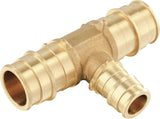 (Pack of 10) Pex A Full Flow Expansion Brass Fittings 3/4"x 3/4"x 1/2" Reducing Tee ONLY For Pex-A V1258-DP02-C-2366