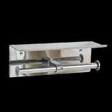 Stainless Steel Double Toilet Paper Holder Towel Roll Tissue Rack Storage Shelf V63-825811