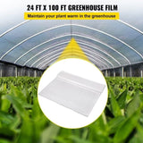 Greenhouse Film, 24' x 100' Greenhouse Plastic Sheeting, 6 mil Thickness Suncover Greenhouse, V952-TMWSM24FT100FS1KWV0
