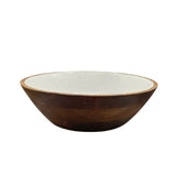 Handcrafted Mango Wood & Enamel Serving Bowl - Natural & Food-Safe V1026-KLCHH24273