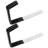Wall Mounted Garage Hooks, L Shape Design, Black PVC, Strong Bearing Capacity, Home Use, 6Pcs V1369-AZ3-W-20861