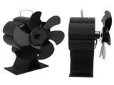 Black 6 Blade Heat Powered Stove Fan Thermodynamically Driven Fireplace Fan for Heat Dissipation V1294-YM0706-3114230098611