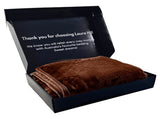 Laura Hill 800-GSM Mink Blanket Queen Size Double-Sided Soft Plush Bed Faux Throw Rug Chocolate MNKHV-CH